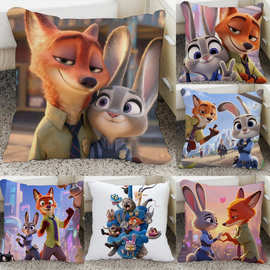 疯狂动物城2周边抱枕兔子警官朱迪狐狸尼克双面图片diy创意枕头