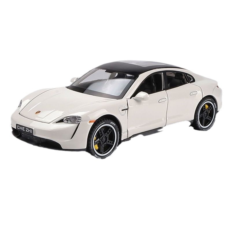 1:32 PORTSCHE TAYCAN 시뮬레이션 합금 자동차 모델 자동차 럭셔리카 로고 슈퍼 러닝 백 포스 장난감 새해 선물