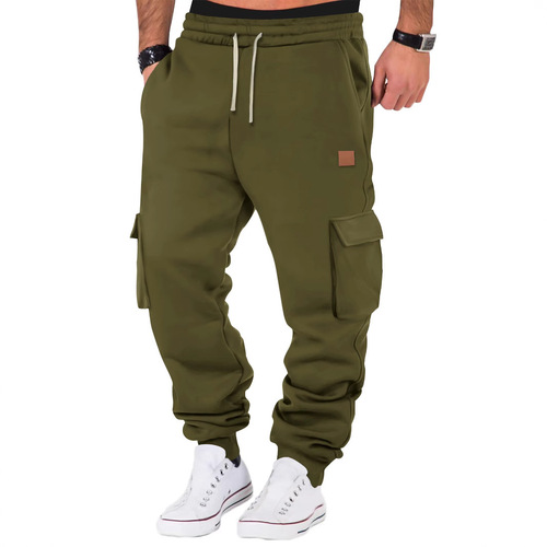 New European and American Style Men's Autumn/Winter Training Sports Pants, Leggings, Men's Multi-Pocket Fitness Pants, Sweatpants for Men