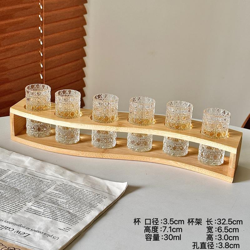 Gemstone Pattern - Taza de vino 6 tazas + 6 agujeros marco en forma de S