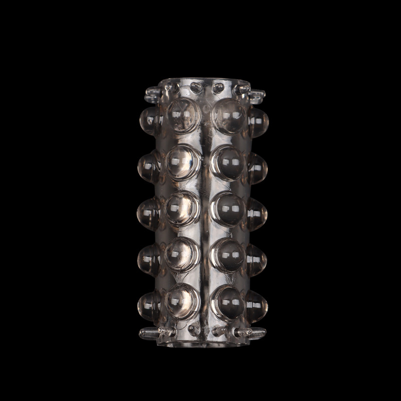 TPE Caterpillar Beaded Penis Ring, Blue Stretchy Locking Ring for Men — detail image 5