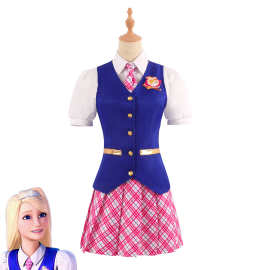 真人电影芭比cos服公主学院校服德兰西Barbie连衣裙cosplay服装
