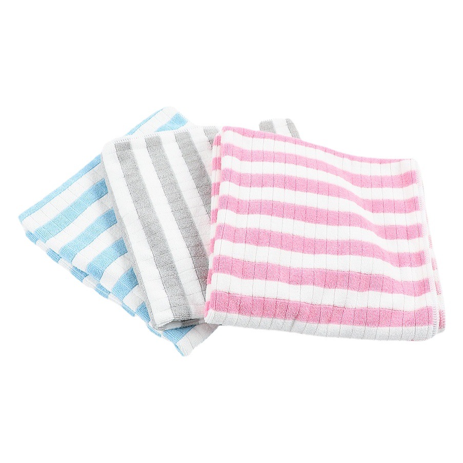 Toalla de limpieza a rayas catiónicas, trapo absorbente para limpieza de cocina, toalla para mesa, estropajo multifuncional