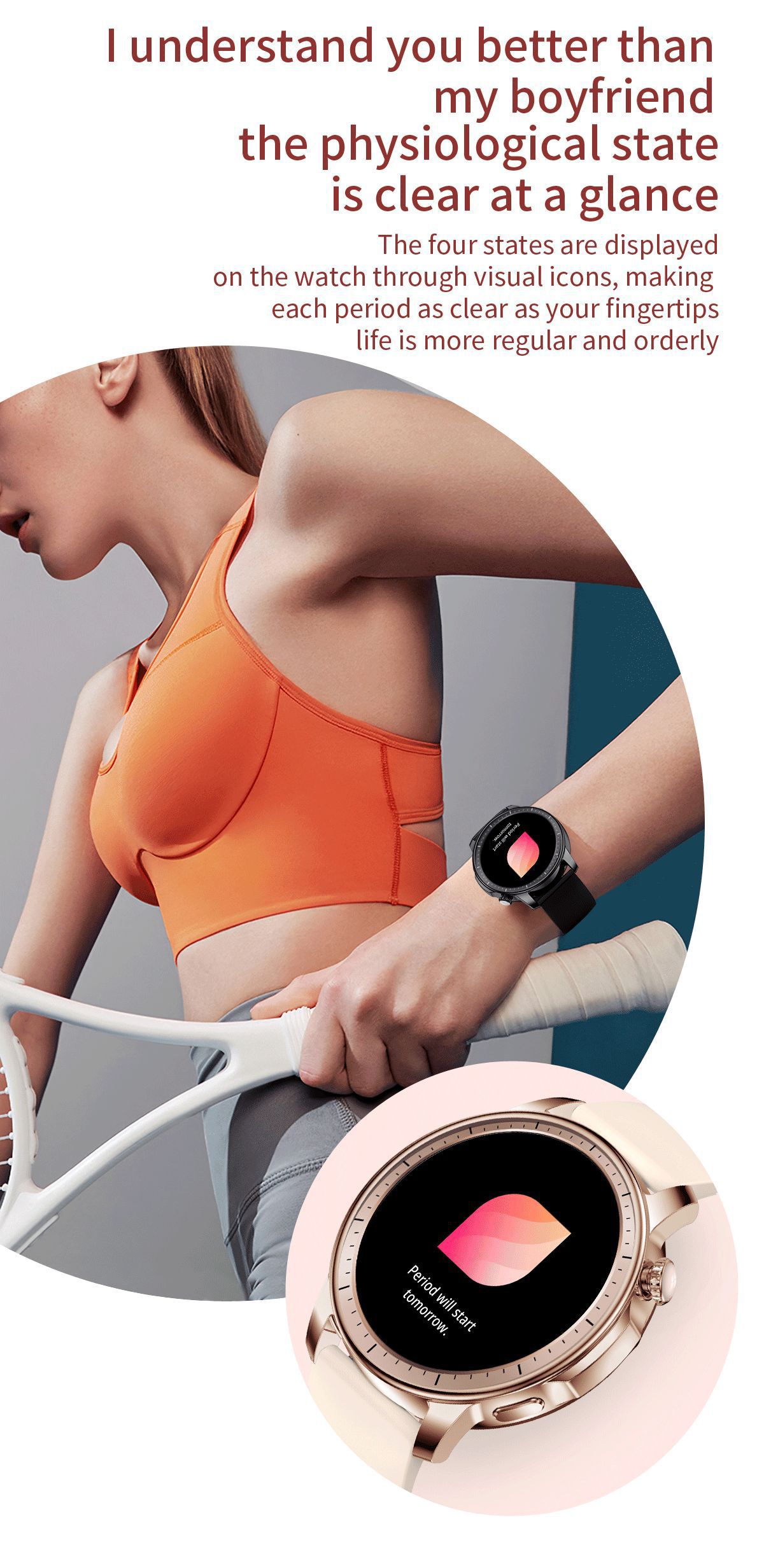 New V65 smartwatch, AMOLED screen, waterproof, smart reminder, Bluetooth, sports watch, ladies' bracelet undefined
