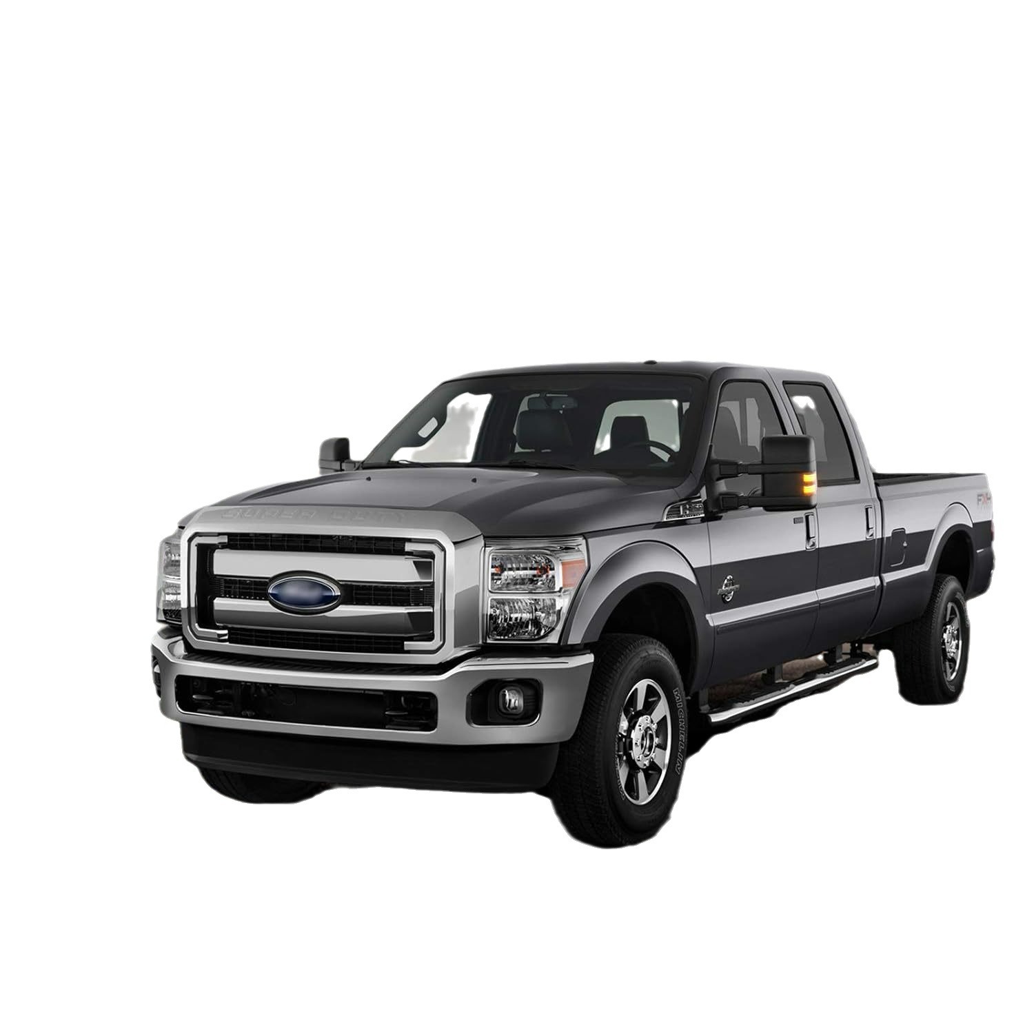 Para F250 F350 F450 F550 2008-2016 con luz amarilla ahumada negra, luz de borde de espejo de marcha atrás
