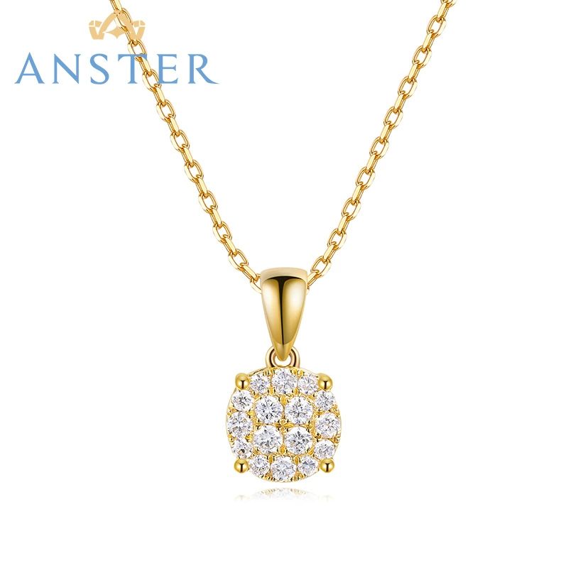 Anster 18K розовое золото K золотое ожерелье igi культивирование бриллиантовый кулон простой женский стиль