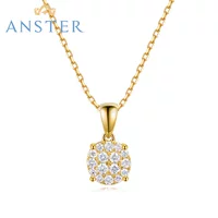Anster 18K розовое золото K золотое ожерелье igi культивирование бриллиантовый кулон простой женский стиль