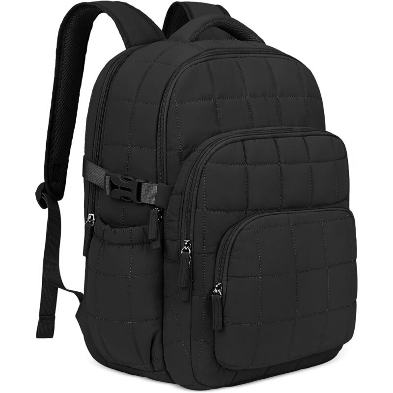 Hot-Selling Cross-Border Large-Capacity Women's Fluffy Quilted Trendy Travel Bag Lightweight Travel Laptop Backpack