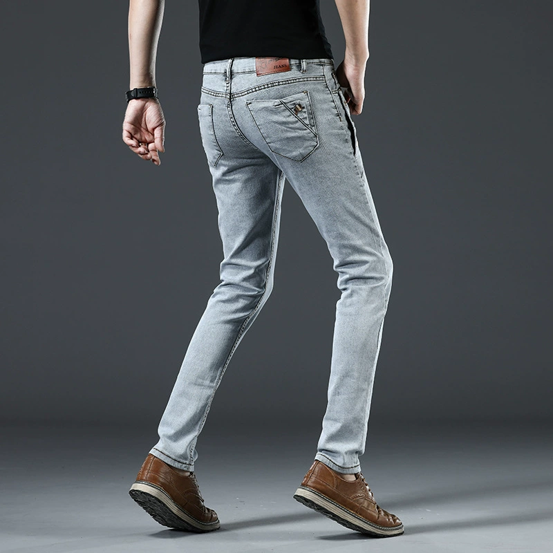 Jeans, thin overall, trend casual trousers, slim fit, Korean style, direct factory sales