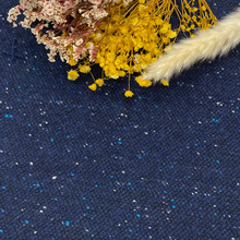 进口厚款 宝石蓝+五彩点点羊毛编织小香风秋冬布料 大衣套装面料A