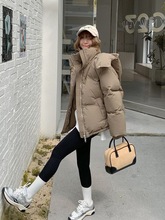韩系白鸭绒羽绒服女短款冬季新款韩版宽松加厚小个子外套女