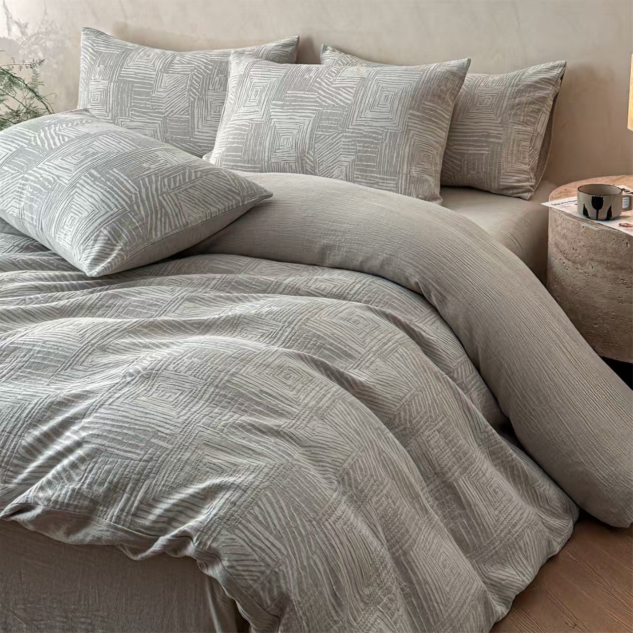 Set copripiumino in puro cotone e lino delicato sulla pelle_voghion.com