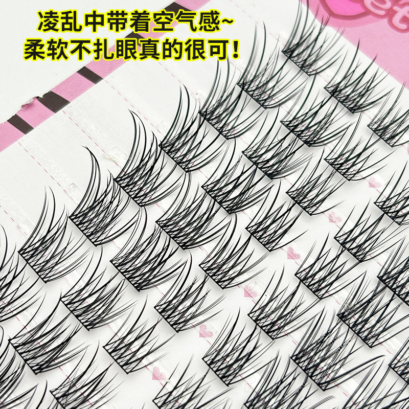 10 filas de gran capacidad de pestañas rectas de bebés falsas segmentación de un solo grupo de pestañas de ojos simuladas novatos pestañas de ojos naturales