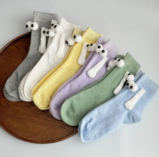 [in stock and fast delivery] Cross-border Amazon AliExpress Hand in Hand Magnetic Socks Sweat-absorbent Men and Women Couple Hand in Hand