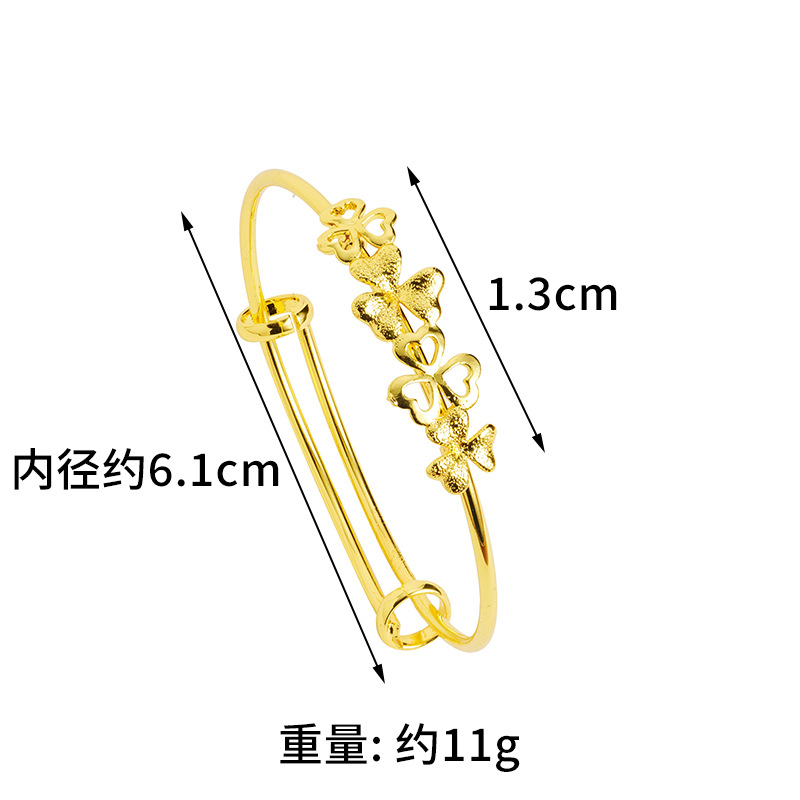 Ins nuevo producto de brazalete de trébol hueco ajuste de brazalete de aleación de cobre de alta preservación de color nicho joyería de lujo ligera