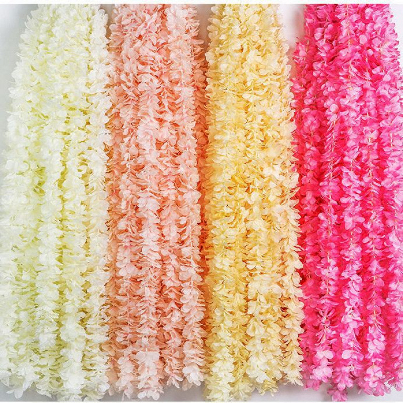 Decoración de la boda flor artificial imitación cadena de orquídeas tiras de flores de glicina decoración de techo de auditorio de bodas plástico orquídea falsa