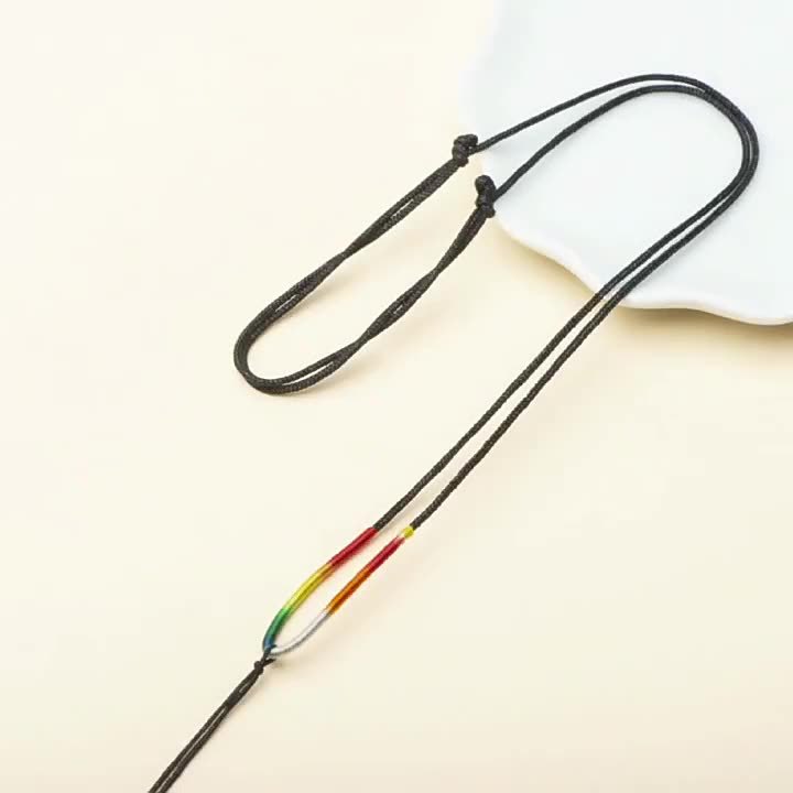 Hand-knitted necklace cord slim five-color braided simple children's pendant hanger cord tie jade pendant necklace string for men and women