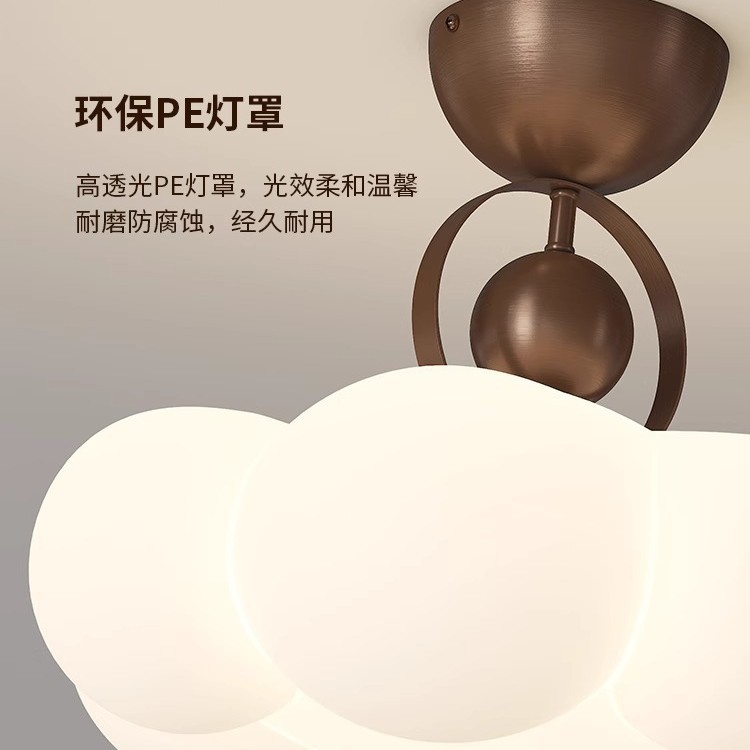 [Seleccionado] Lámpara de techo de estilo crema medieval, diseñador estadounidense, sala de princesa, lámpara de protección ocular de espectro completo, marrón