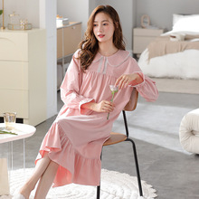 睡裙女士春秋款长袖纯棉宫廷风2025年新款秋季过膝长裙睡衣连衣裙