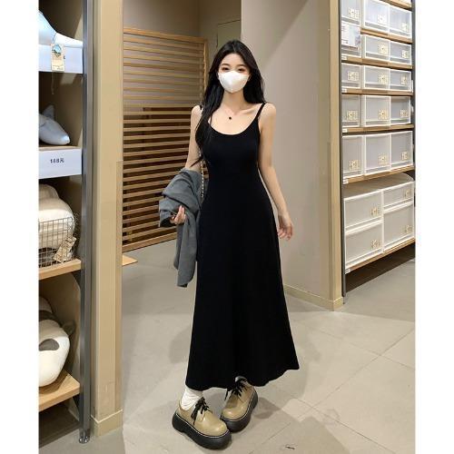 300斤大码垂坠感吊带裙收腰长裙女装秋季胖MM显瘦遮肉裙子套装潮|undefined