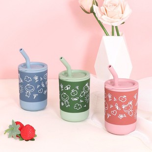 Customized Cross-border Silicone Children's Drinking Cup Baby Sled Cup Anti-fall Anti-scalding Baby Water Cup Cute Drinking Cup