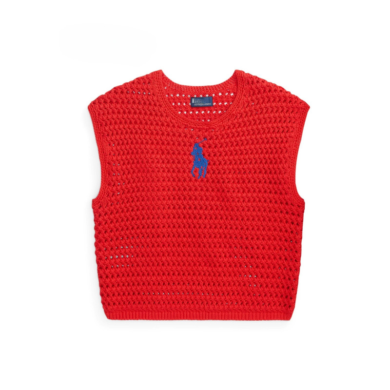 Rl Ralph Lauren Knitwear Vest Polo Round Neck Sweater Vest Women's Clothing