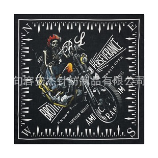 Pure Cotton American Retro Motorcycle Turban 55cm Outdoor Cycling Harley Motorcycle Turban Rider Square Scarf