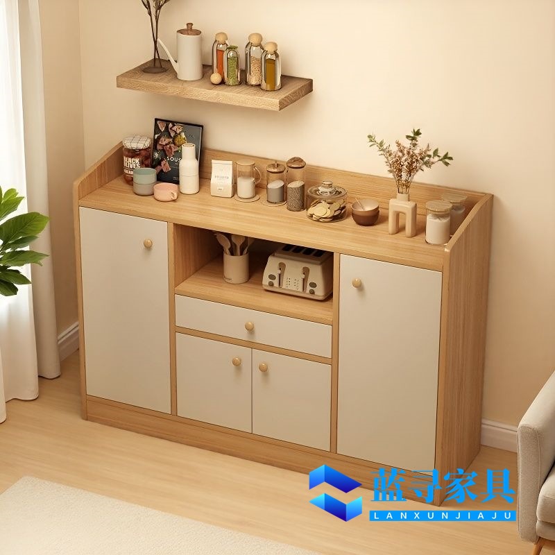 Solid Wood Core Sideboard Wall-Mounted Integrated Storage Cabinet Living Room Storage Cabinet Small Storage Cabinet Tea Cabinet