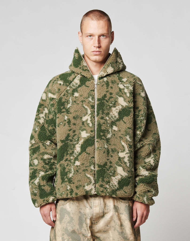 Men's Clothing Y2K American retro camouflage loose jacket hooded zipper sweater coat polar fleece autumn and winter warm cross border_voghion.com