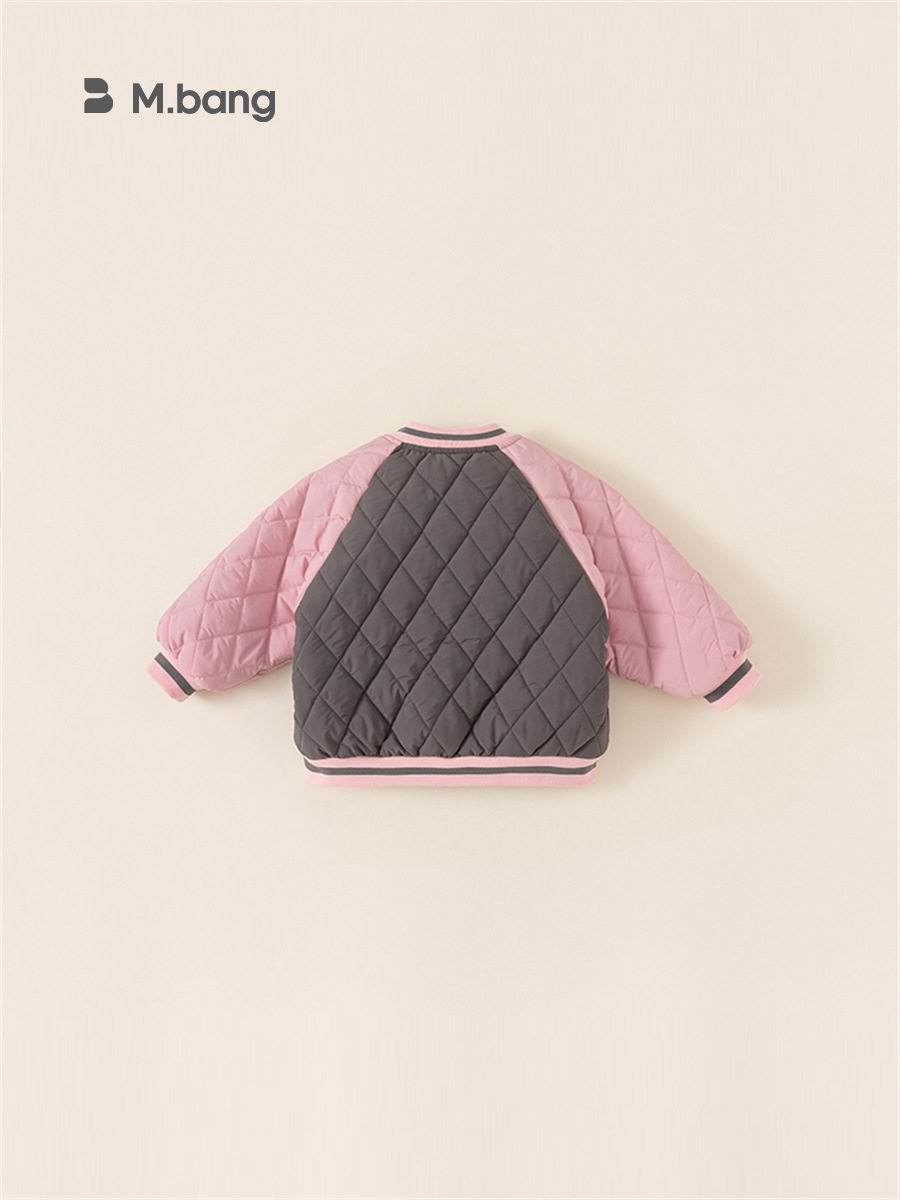 Babycity chaqueta de invierno bordada de algodón acolchado para niños uniforme de béisbol chaqueta engrosada para niñas Chaqueta de algodón acolchada estilo universitario DY23027