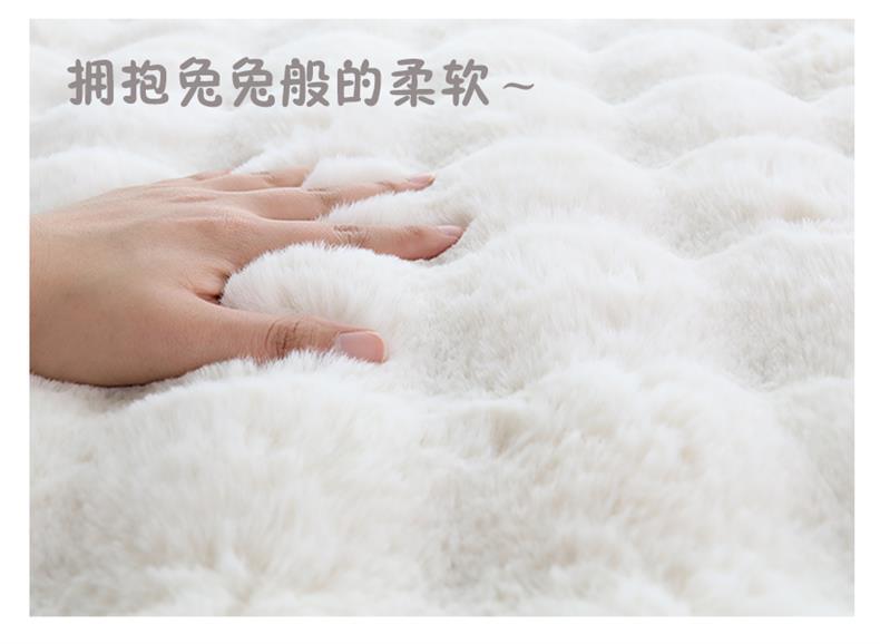 Cream Style Carpet, Bedroom Bedside Blanket, Imitation Rabbit Fur, New Balcony Living Room Coffee Table Mat, Thickened Full-Cover High-End Light Luxury