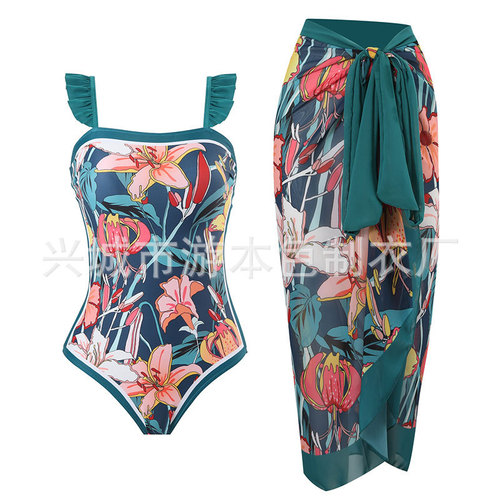 Printed High-Waisted Bikini Thermal One-Piece Swimsuit Women's Premium Style