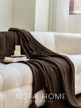 美拉德毛毯轻奢北欧风吊穗盖毯民宿床尾毯纯色针织搭毯棕咖沙发C&