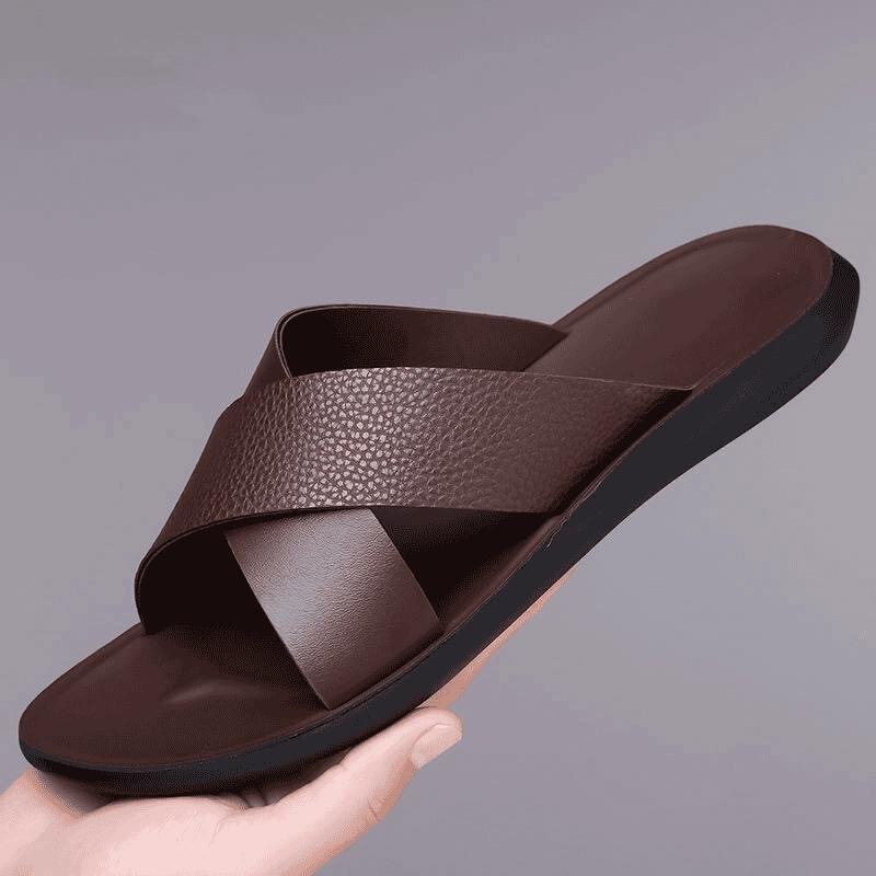 Men's Slippers 2026 Summer New Style Non-Slip Soft Sole Breathable One-Strap Beach Sandals Trendy Versatile Outdoor Sandals for Men