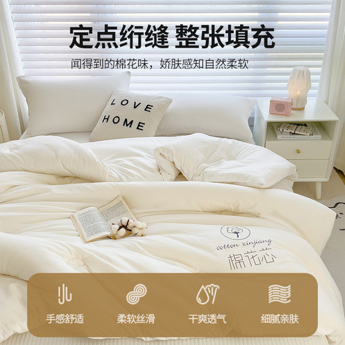 A-type pure cotton winter quilt core, thickened warm full cotton filling, student dormitory single bed set for spring and autumn, wholesale