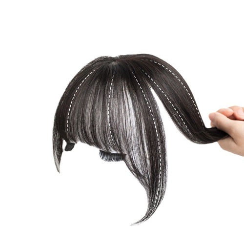 French bangs natural wig for women, head and forehead, artificial hair to cover white hair, natural air 3d fake bangs