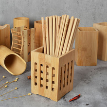 多规格竹制筷子收纳筒 竹木家用厨房置物架 楠竹创意造型筷笼批发