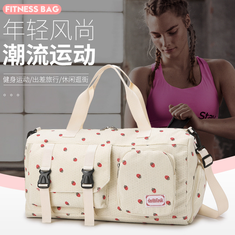 Bolsa de viaje transfronteriza portátil plegable para viajes cortos, bolsa de fitness ligera de gran capacidad, bolsa de fresa image 1
