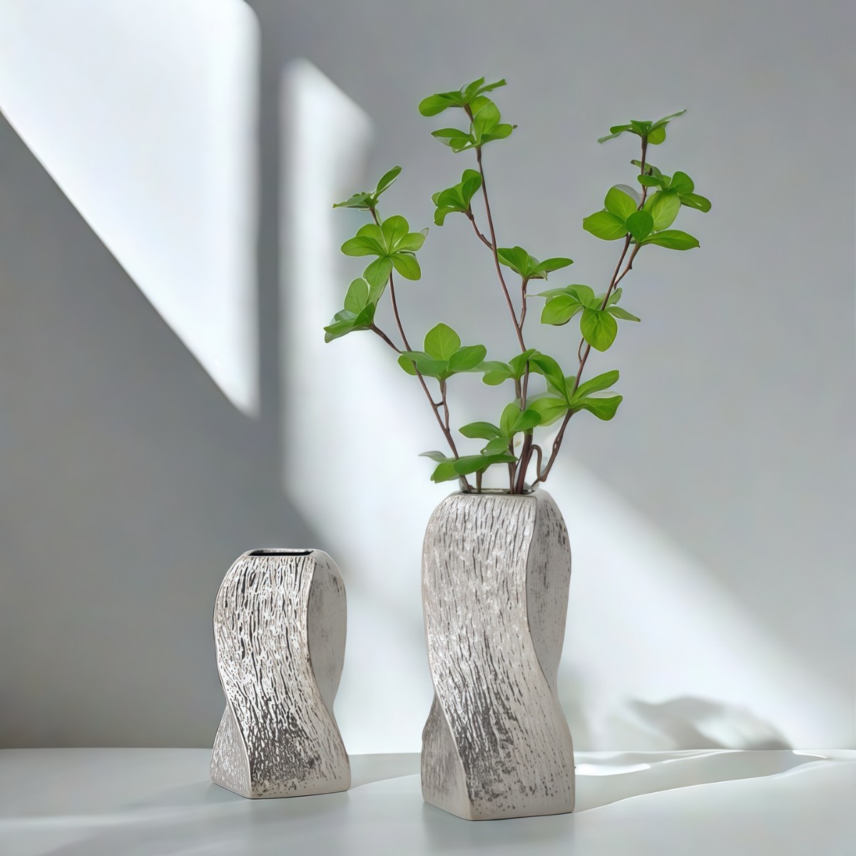 Simple and light luxury electroplated silver creative art flower pot…