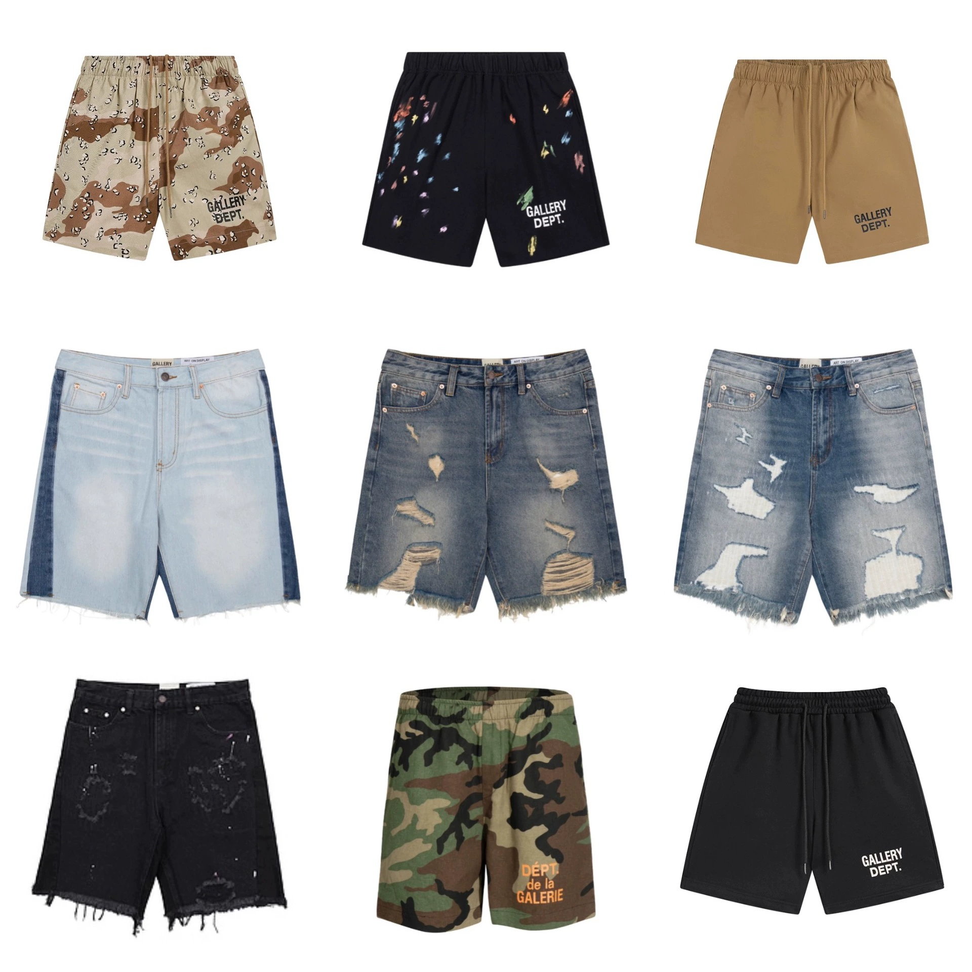 GALLERY DEPT TIDE новый базовый буквенный принт шорты LOGO укороченные брюки повседневное лето для мужчин и женщин