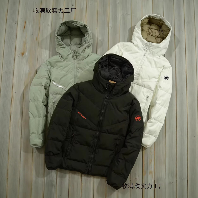 2025 Winter Mammoth Unisex Hooded Thick down Jacket Casual Sports Duck down Coat Short Style Trendy