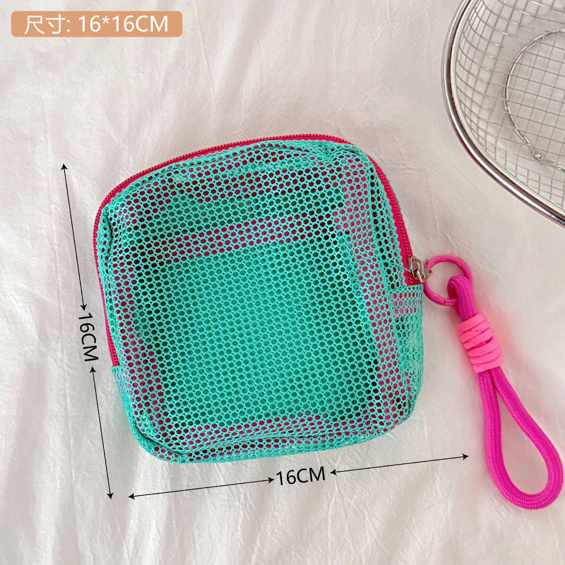 Bolsa de cosméticos de malla ins bolsa de almacenamiento de amor bolsa de lavado de gran capacidad simple bolsa de almacenamiento de cosméticos portátil