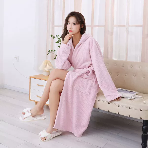 Women's long-sleeved home bathrobe [Taro Purple]