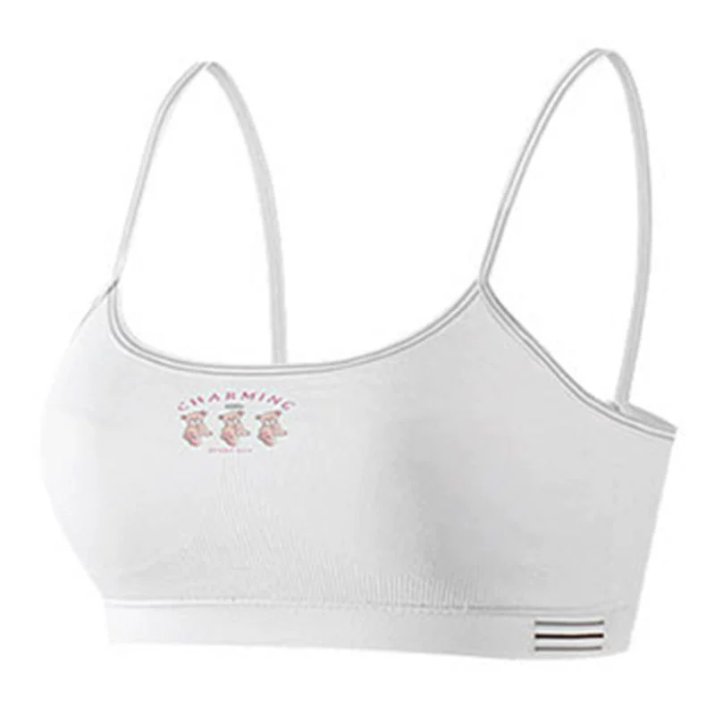 Fa Summer Wireless Bra for Girls, Soft Support Straps, 4 Color Options: Light Blue, Gray, Powder, White