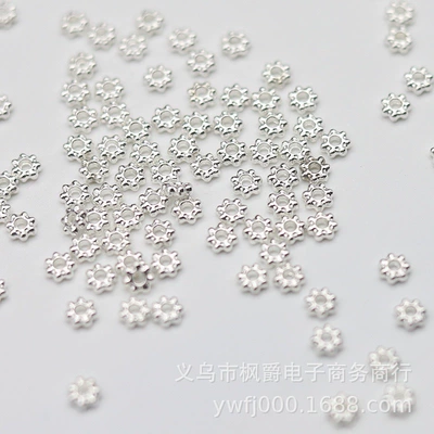 4/6mm alloy snowflake spacer Zərgərlik ara hissələri - 4mm-sealing-glaze-color-retaining-silver-500-pieces-per-pack