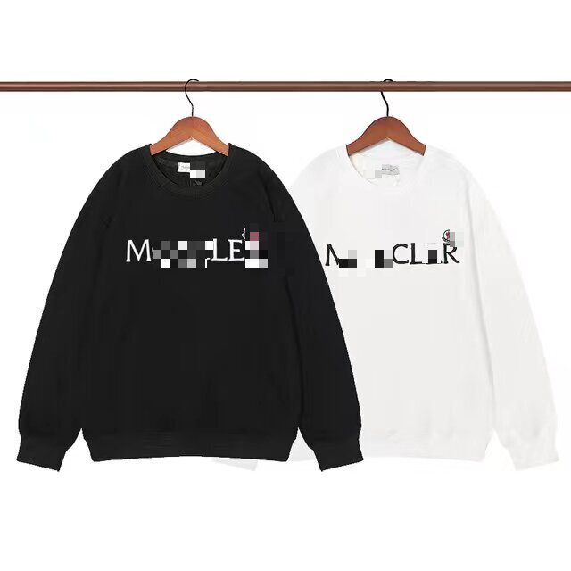 2025 New Autumn and Winter m Family Embroidered Long Letter Simple Round Neck Pullover Loose and Versatile Sweatshirt for Men and Women