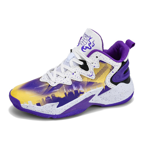 2024 New Basketball Shoes Men's Fashion Running Sports Dad Shoes Parent-Child High Top Comfortable Breathable Ball Shoes Men's Shoes