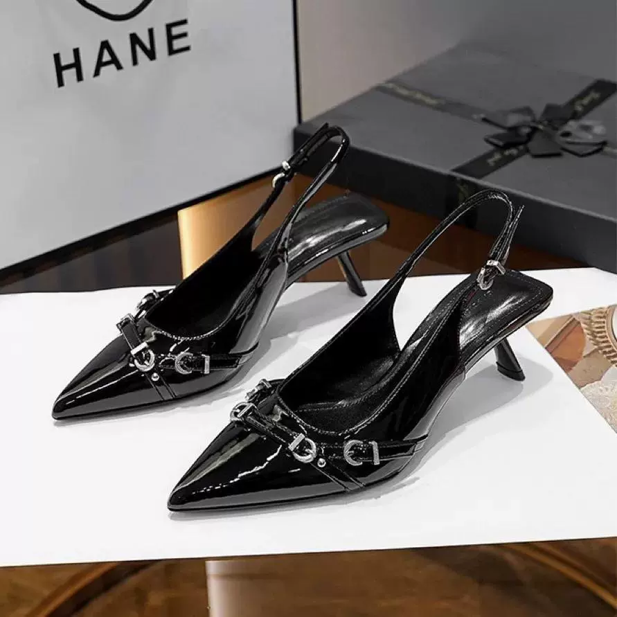 Обувь, сандалии заостренный носок на каблуке, тренд сезона, стиль Chanel