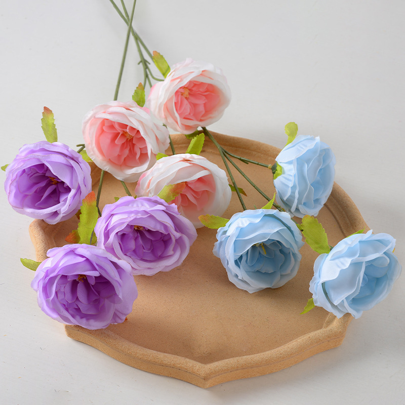 Simulación de la rosa Simulación de la rosa de Austin Decoración del auditorio de bodas Decoración del hotel Red de Internet Fotografía de choca Flor falsa