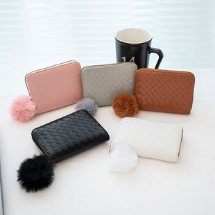 ladies purses new card bag 2022 bag women's plush small bag niche design woven wallet wholesale